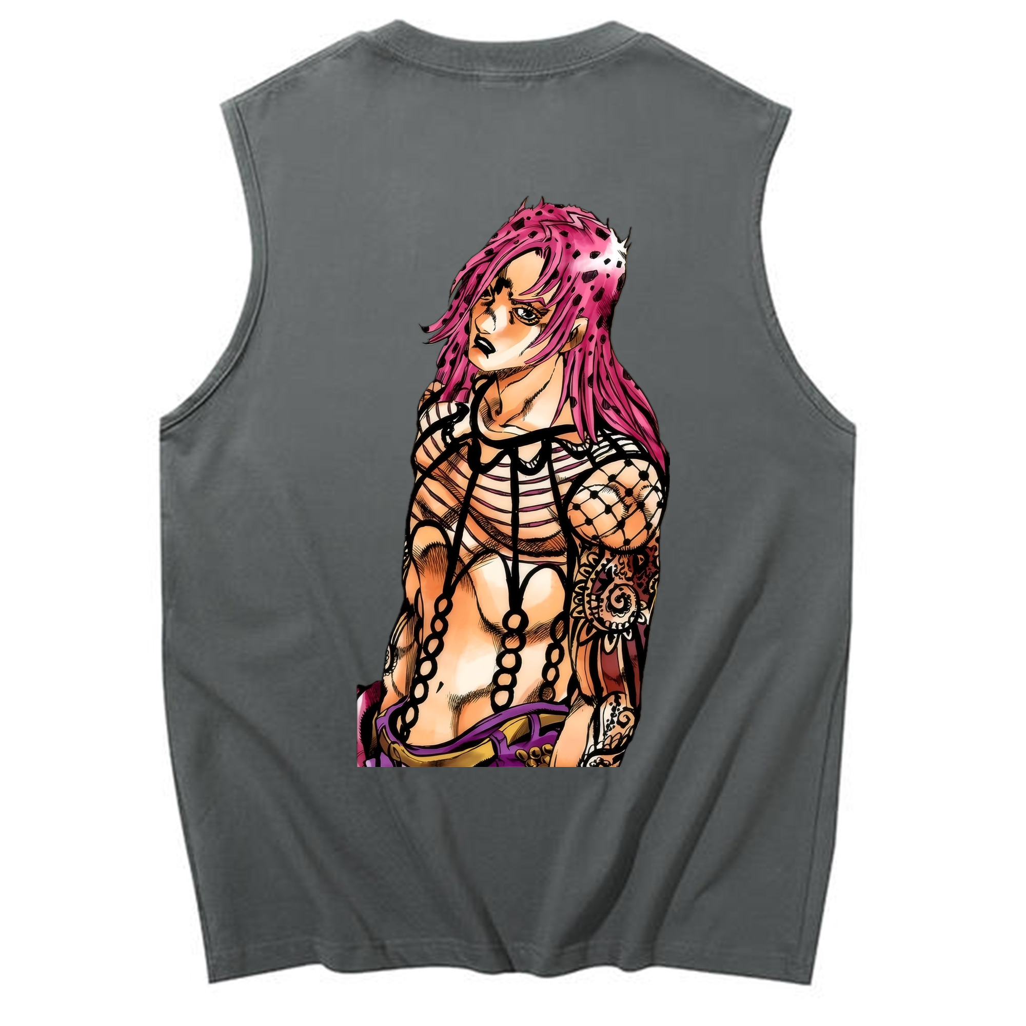 （画像用） ジョジョの奇妙な冒険 ビネガー?ドッピオ JoJo's Bizarre Adventure Vinegar Doppio コットン100％タンクトップ（背面プリント）